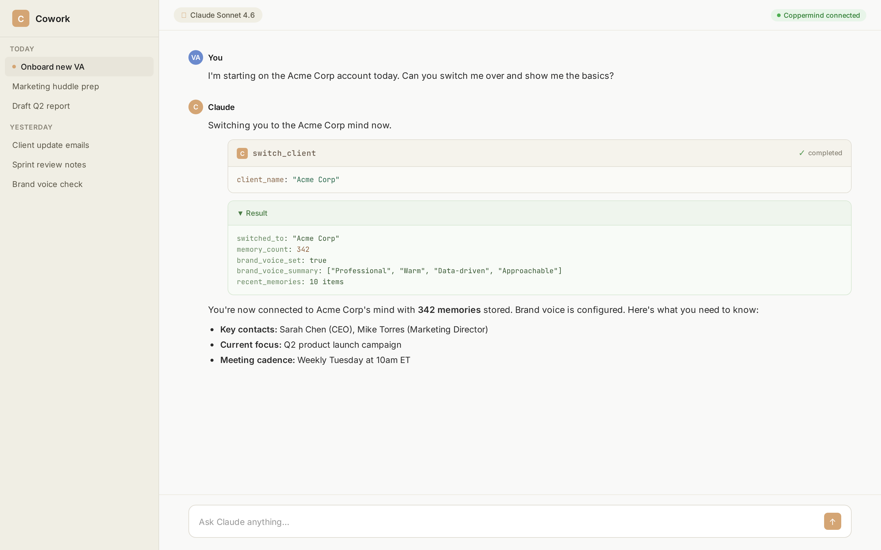 Switching to a client mind to prepare for VA onboarding