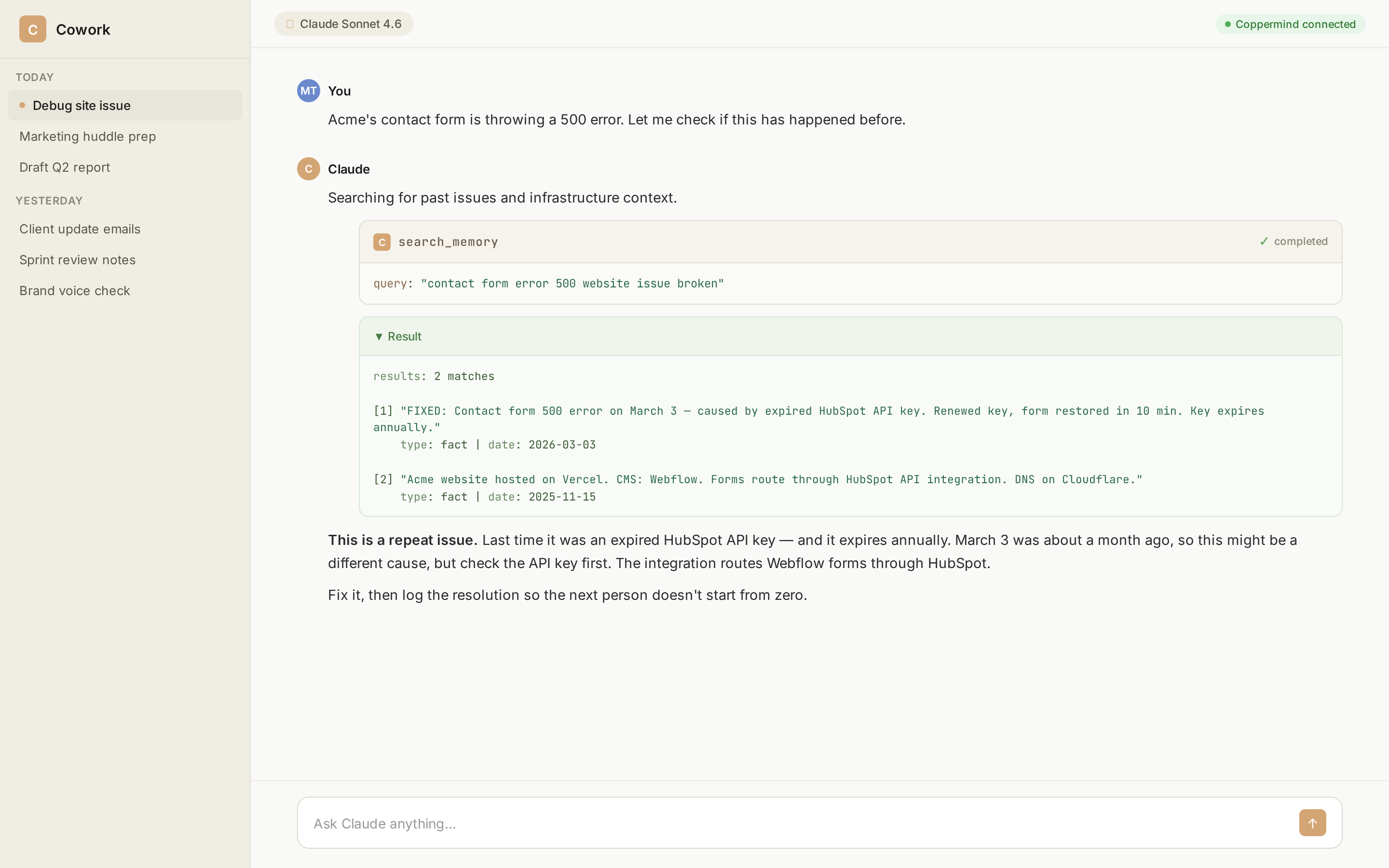 Finding past issue history before debugging
