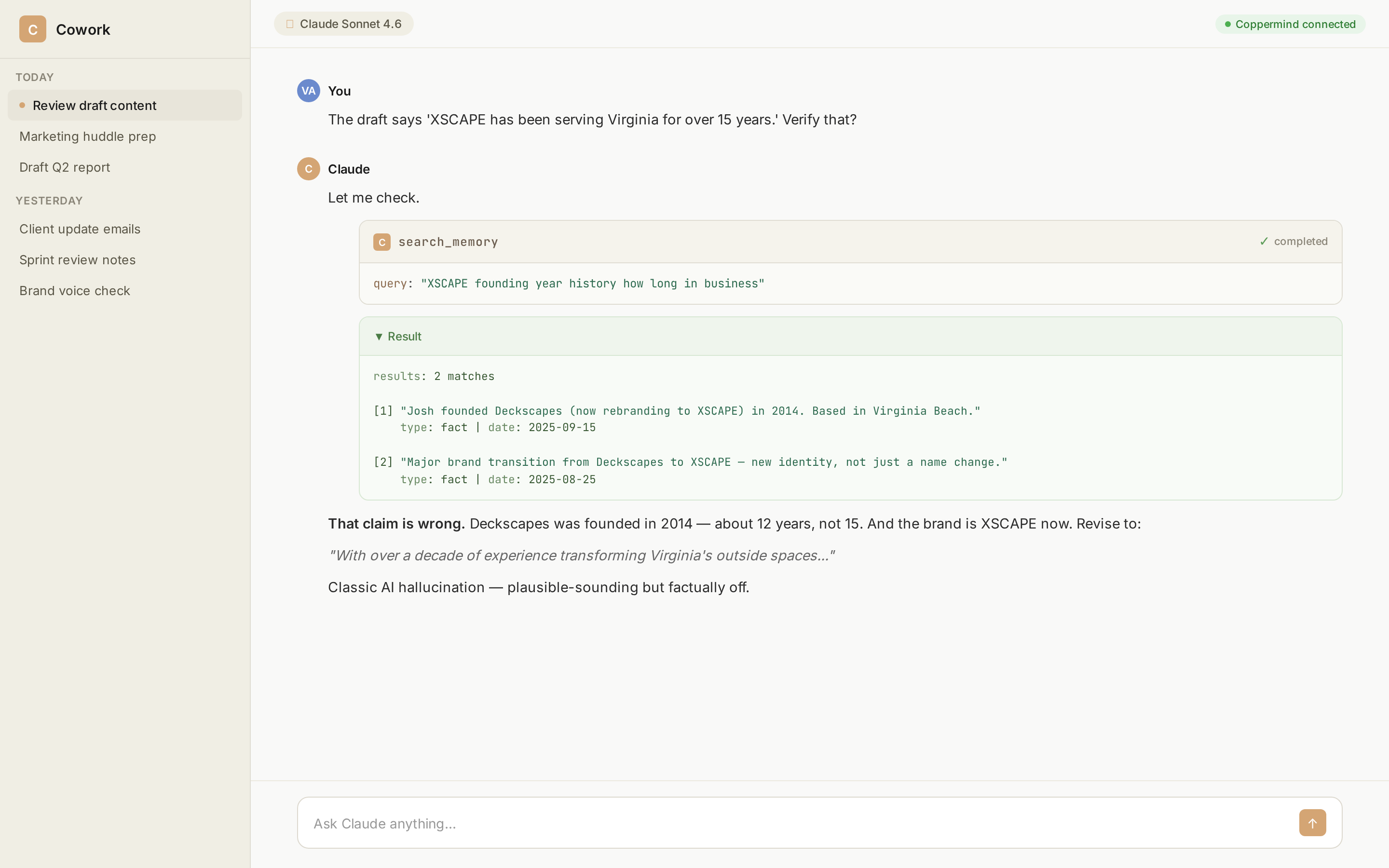 Verifying a factual claim in AI-generated content